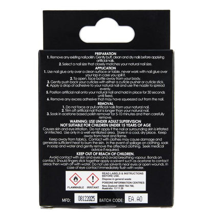 OXX Cosmetics 24 Pack Artificial Nails with Adhesive, Pointed Stiletto Shape - Brown French Tips