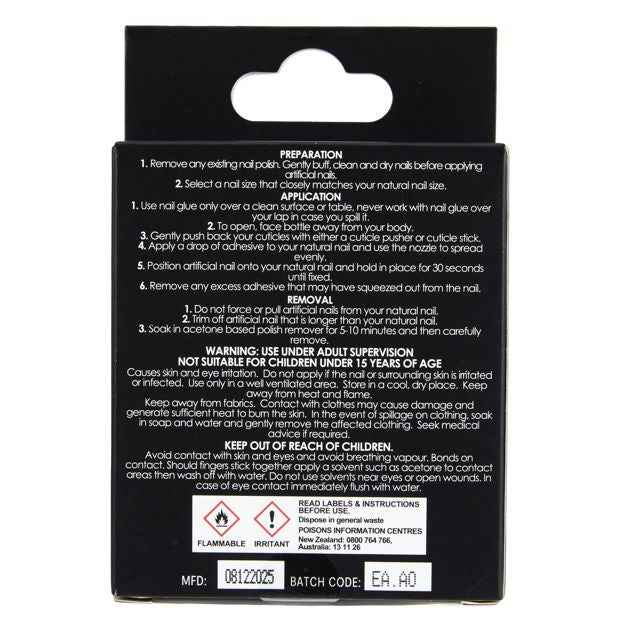OXX Cosmetics 24 Pack Artificial Nails with Adhesive, Coffin shape, 3D Petal