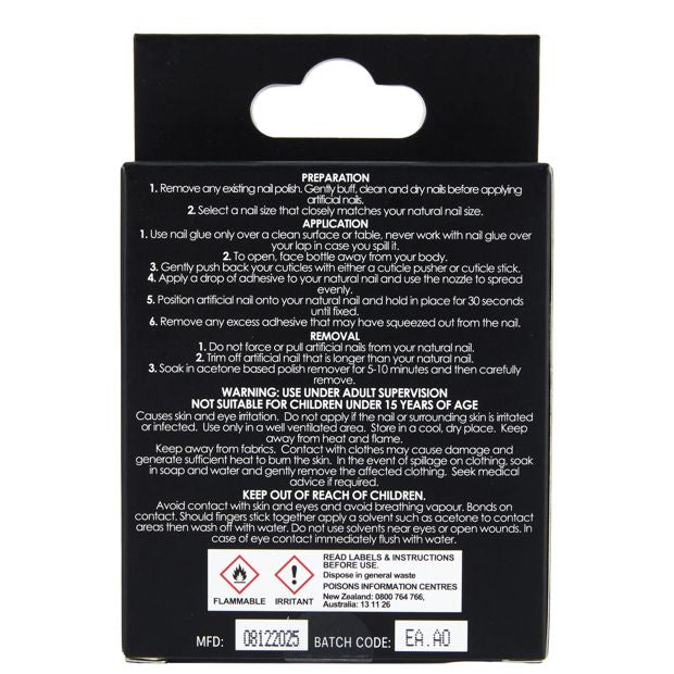 OXX Cosmetics 24 Pack Artificial Nails with Adhesive - Stiletto - Brown