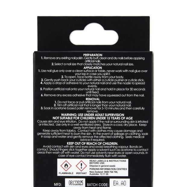 OXX Cosmetics 24 Pack Artificial Nails with Adhesive - Stiletto - Orange