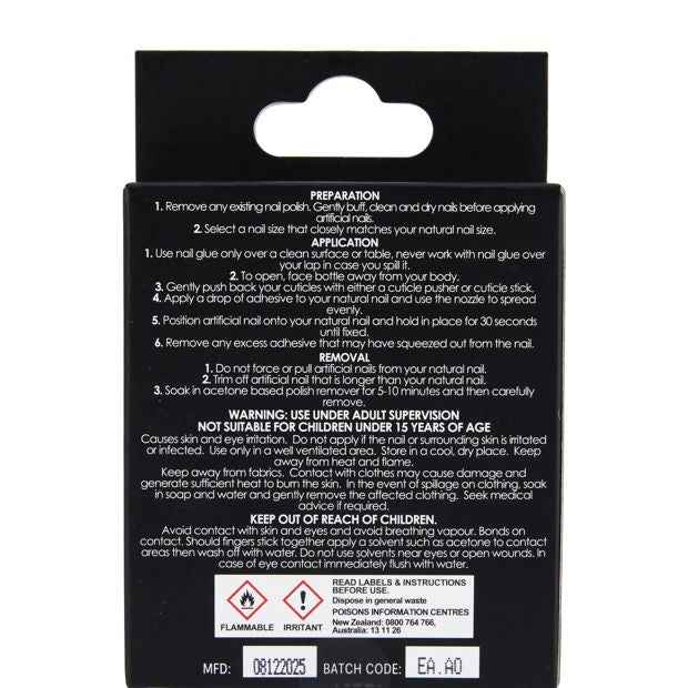 OXX Cosmetics 24 Pack Artificial Nails with Adhesive - Coffin Shape - Heart