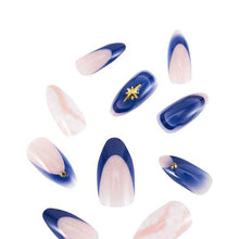 OXX Cosmetics 24 Pack Artificial Nails with Adhesive - Stiletto Shape, Midnight Stars