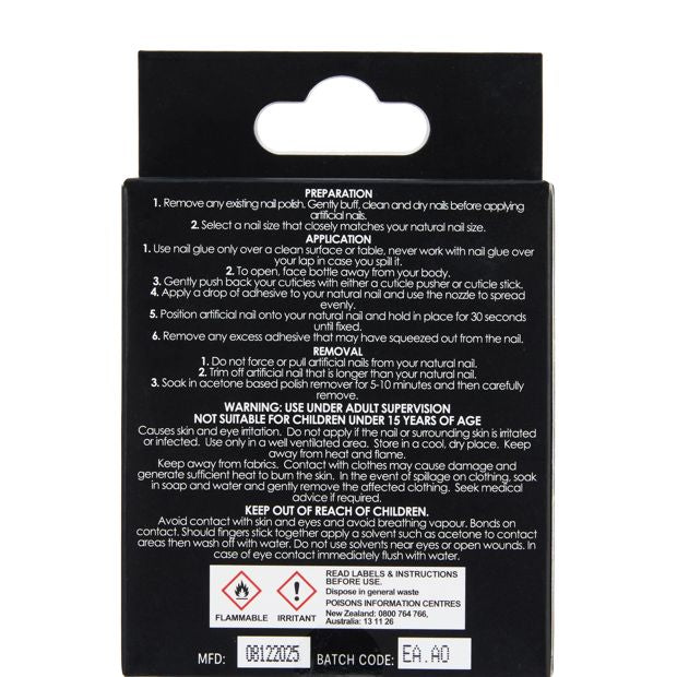 OXX Cosmetics 24 Pack Artificial Nails with Adhesive - Stiletto Shape, Midnight Stars