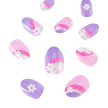OXX Junior Pack Kids Pre-Glued Stick-On Nails, Stiletto Shape - Pink and Purple