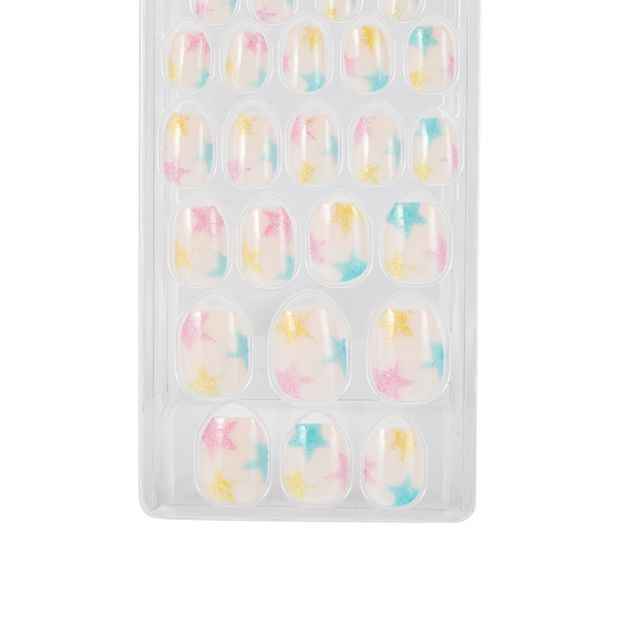 OXX Junior Pack Kids Pre-Glued Stick-On Nails - Ballerina Glitter Stars