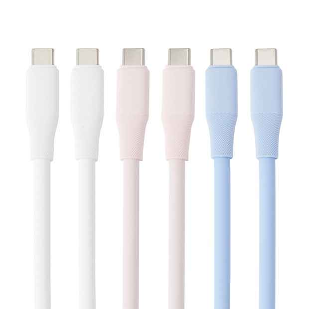 USB-C to USB-C Silicone Cable - Assorted Colours