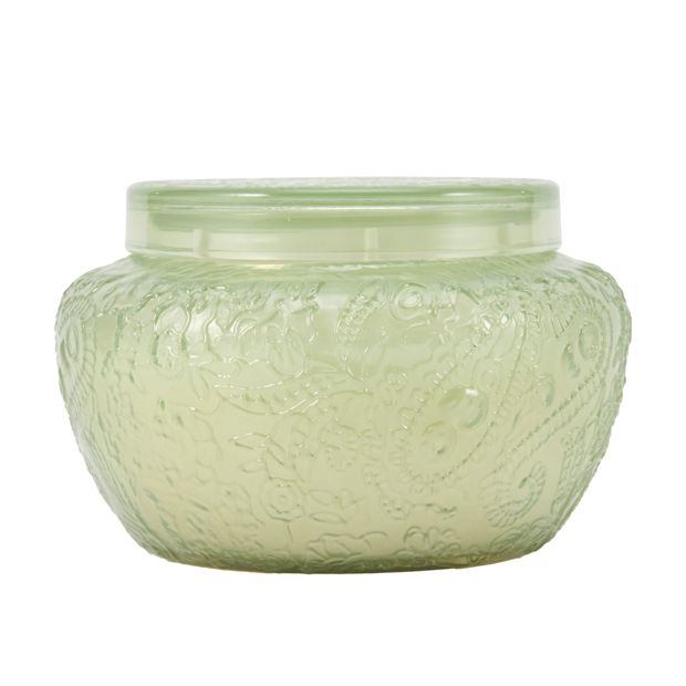 Anko Green Embossed Candle