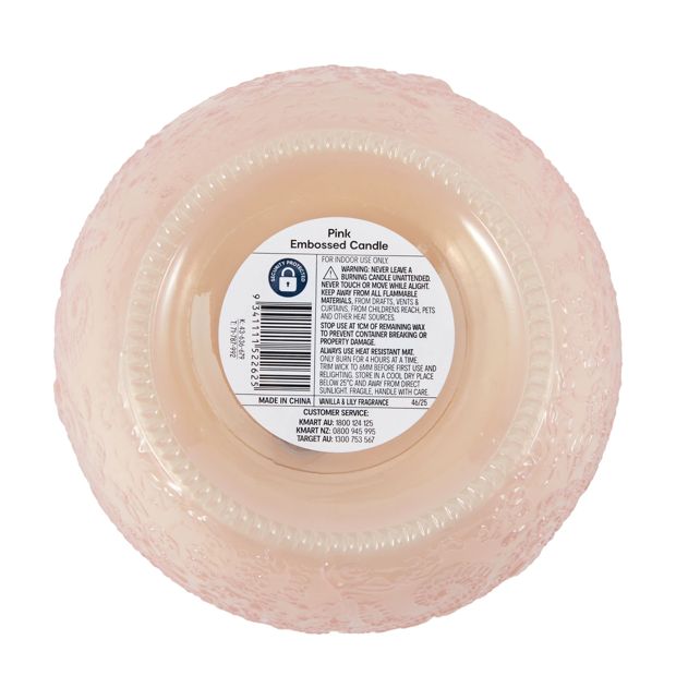 Anko Pink Embossed Candle