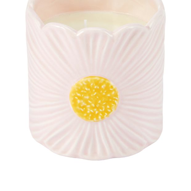 Anko Peony and Amber Flower Ceramic Candle