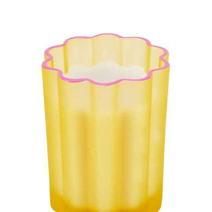 Scalloped Glass Scented Candle - Yellow