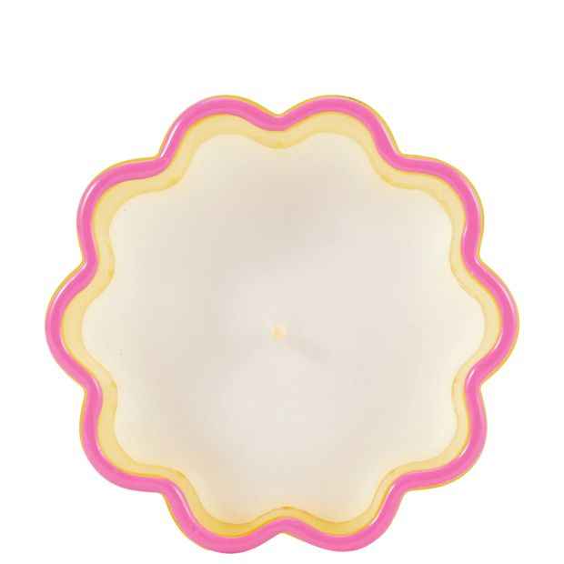 Scalloped Glass Scented Candle - Yellow