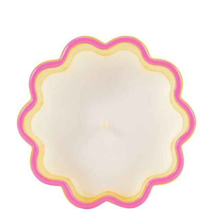 Scalloped Glass Scented Candle - Yellow