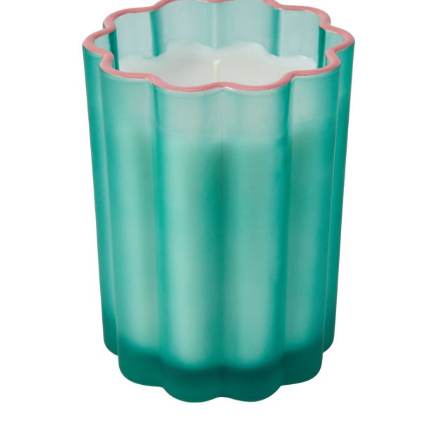 Anko Scallop Glass Candle - Green
