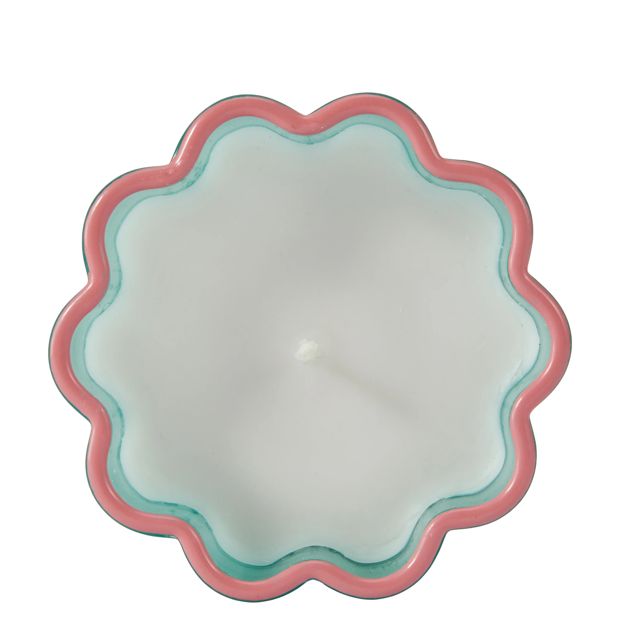 Anko Scallop Glass Candle - Green