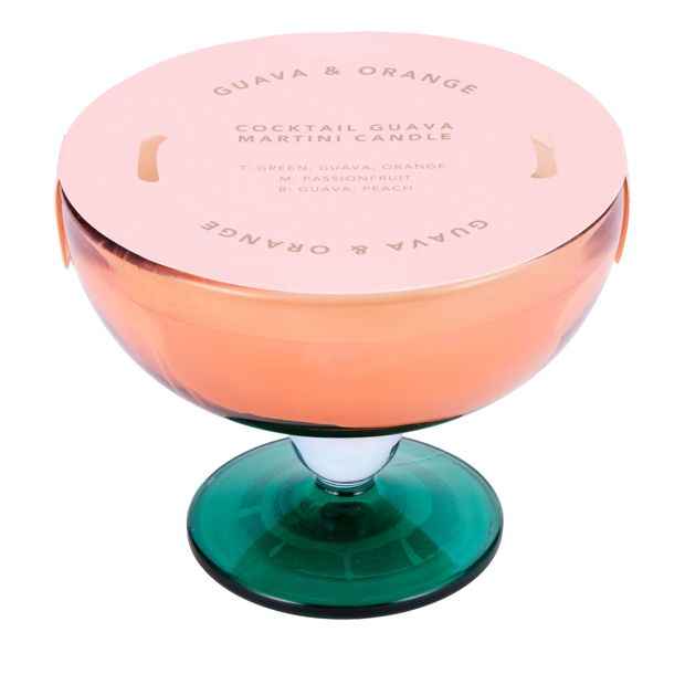 Guava Martini Scented Candle in Cocktail Glass
