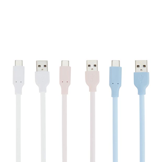 Anko USB-A to USB-C Silicone Charging Cable- Assorted