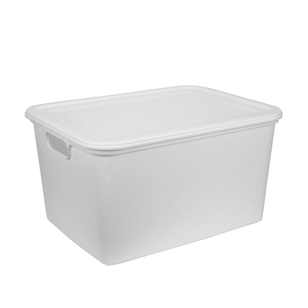Anko 75L Ribbed Storage Tub - White