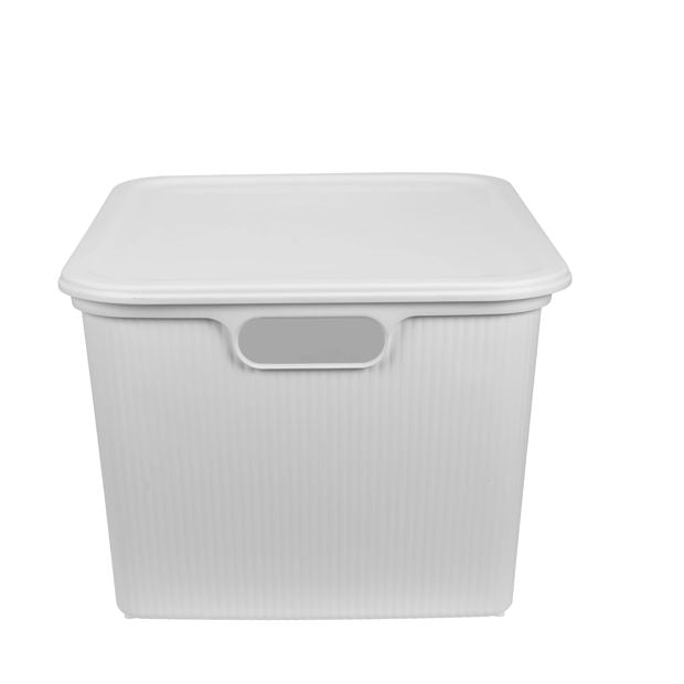 Anko 75L Ribbed Storage Tub - White