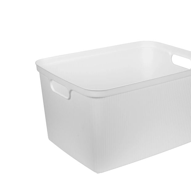 Anko 75L Ribbed Storage Tub - White
