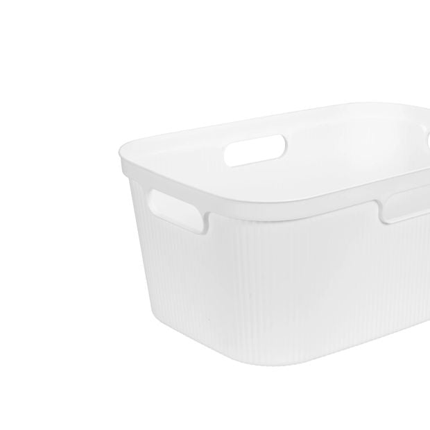 Anko Ribbed Laundry Basket - White