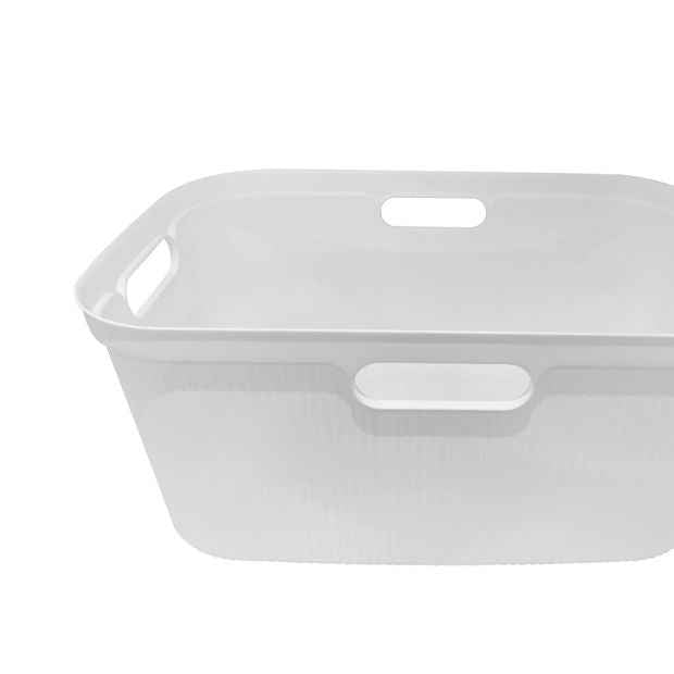 Ribbed Laundry Basket - White