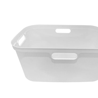 Anko Ribbed Laundry Basket - White