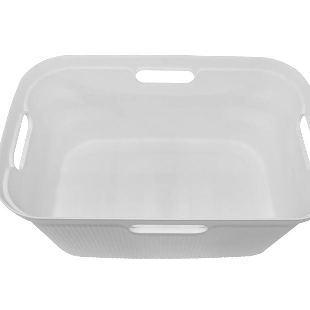 Anko Ribbed Laundry Basket - White