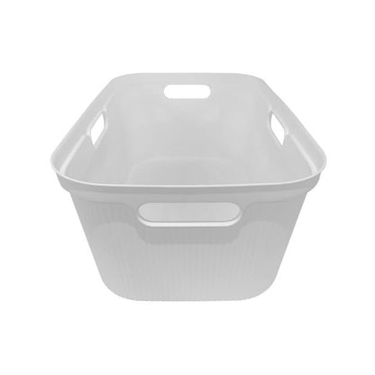 Anko Ribbed Laundry Basket - White