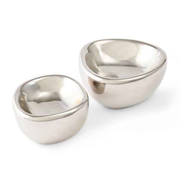 Anko 2 Pack of Chrome Look Trinket Bowls