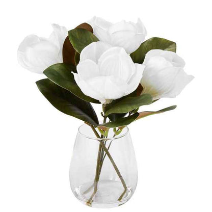 Anko Artificial Magnolias in Glass Vase
