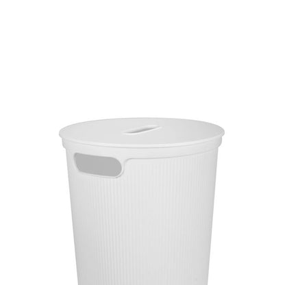 Anko 70 Litre Ribbed Laundry Hamper - White