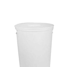 70L Ribbed Laundry Hamper with Lid - White