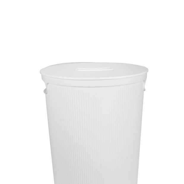 Anko 70 Litre Ribbed Laundry Hamper - White
