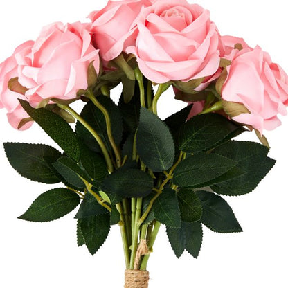 Anko Artificial Pastel Pink Roses Bunch