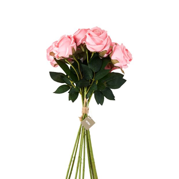 Anko Artificial Pastel Pink Roses Bunch