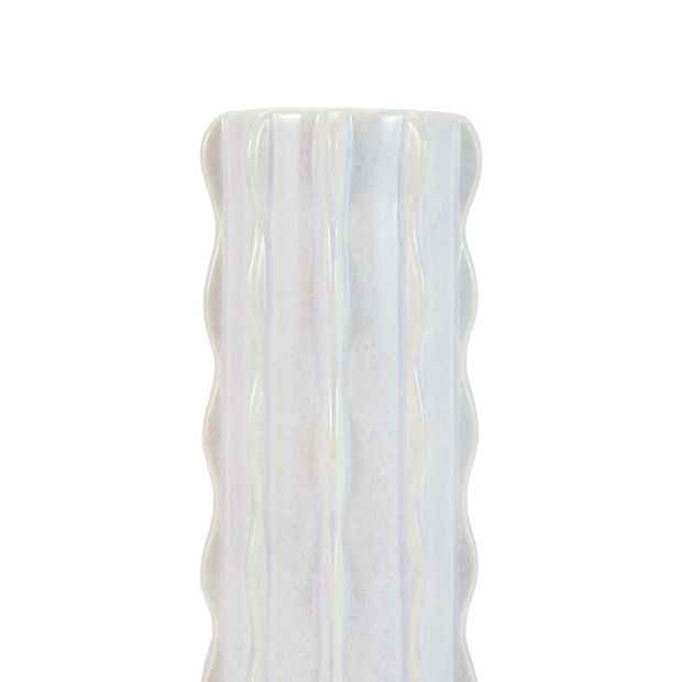 Textured Ceramic Vase with Scallop Wave Design
