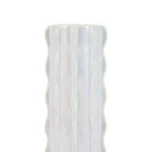 Textured Ceramic Vase with Scallop Wave Design
