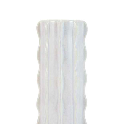 Textured Ceramic Vase with Scallop Wave Design