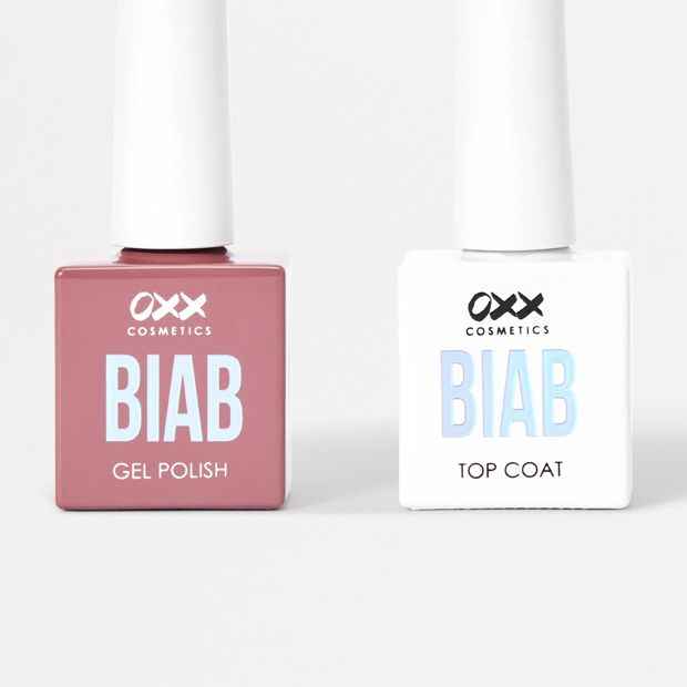 OXX Cosmetics  BIAB Nail Polish Duo Set- Top Coat and Brown Polish