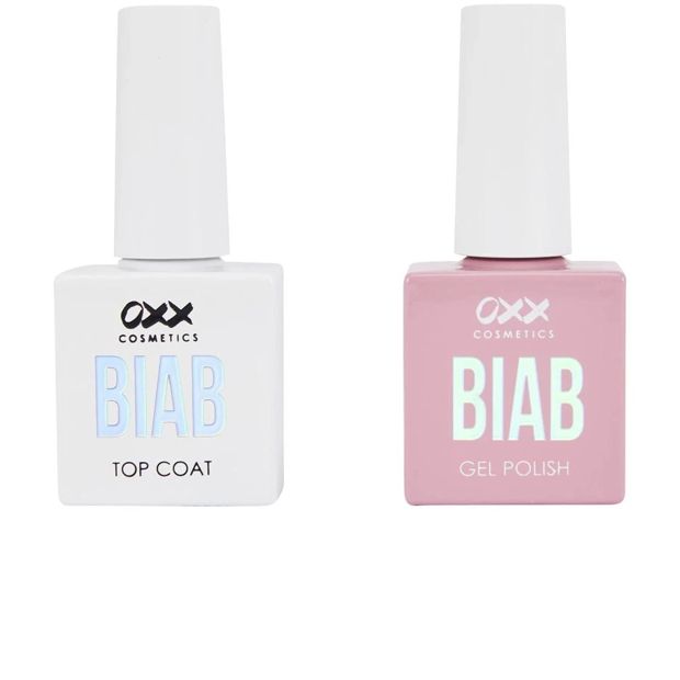 OXX Cosmetics BIAB Nail Polish Duo Set- Top Coat and Sheer Pink Polish