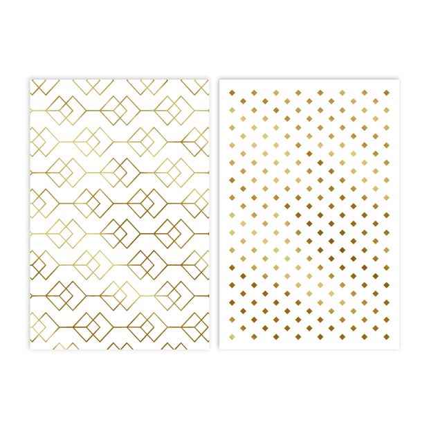 12 Pack Hallmark Blank Cards - Gold Pattern