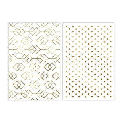 12 Pack Hallmark Blank Cards - Gold Pattern