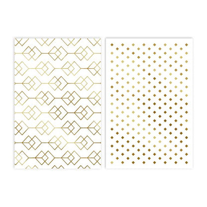 12 Pack Hallmark Blank Cards - Gold Pattern