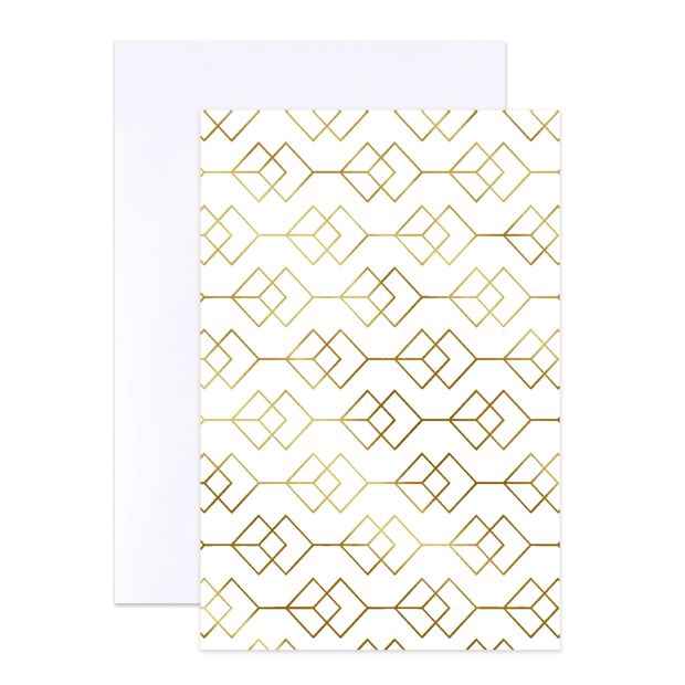 12 Pack Hallmark Blank Cards - Gold Pattern