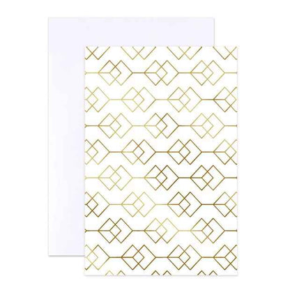 12 Pack Hallmark Blank Cards - Gold Pattern