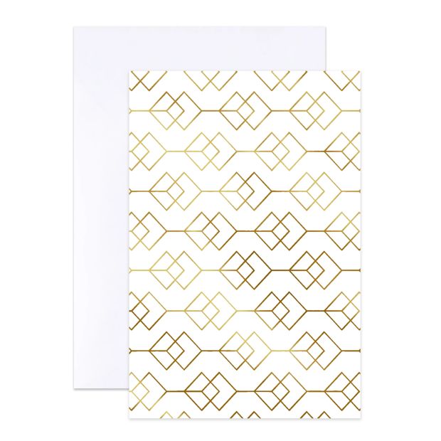 12 Pack Hallmark Blank Cards - Gold Pattern