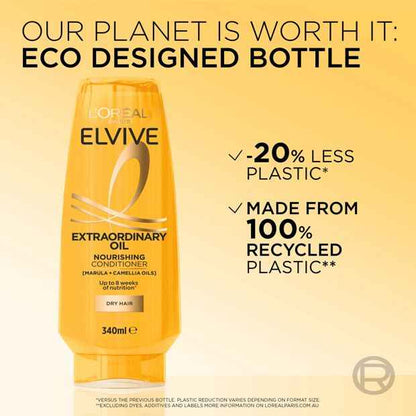 L'Oreal Paris Elvive Extraordinary Oil Nourishing Shampoo 340ml - Marula Oil and Camellia Oil