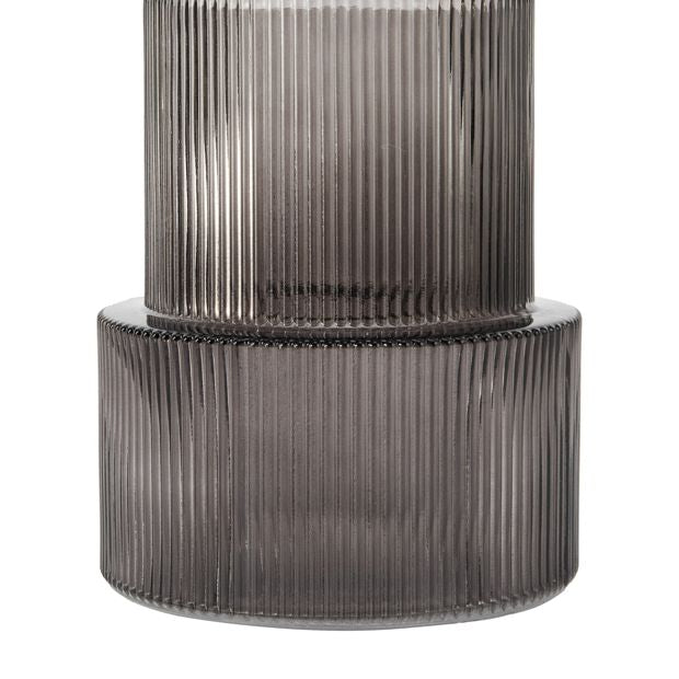 Anko Ribbed Smoke Glass Vase