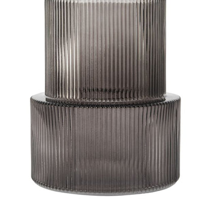 Anko Ribbed Smoke Glass Vase
