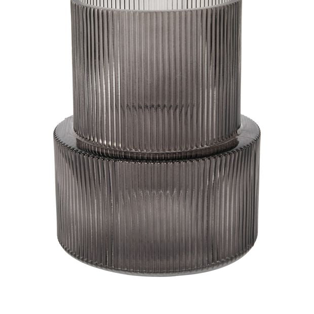 Anko Ribbed Smoke Glass Vase